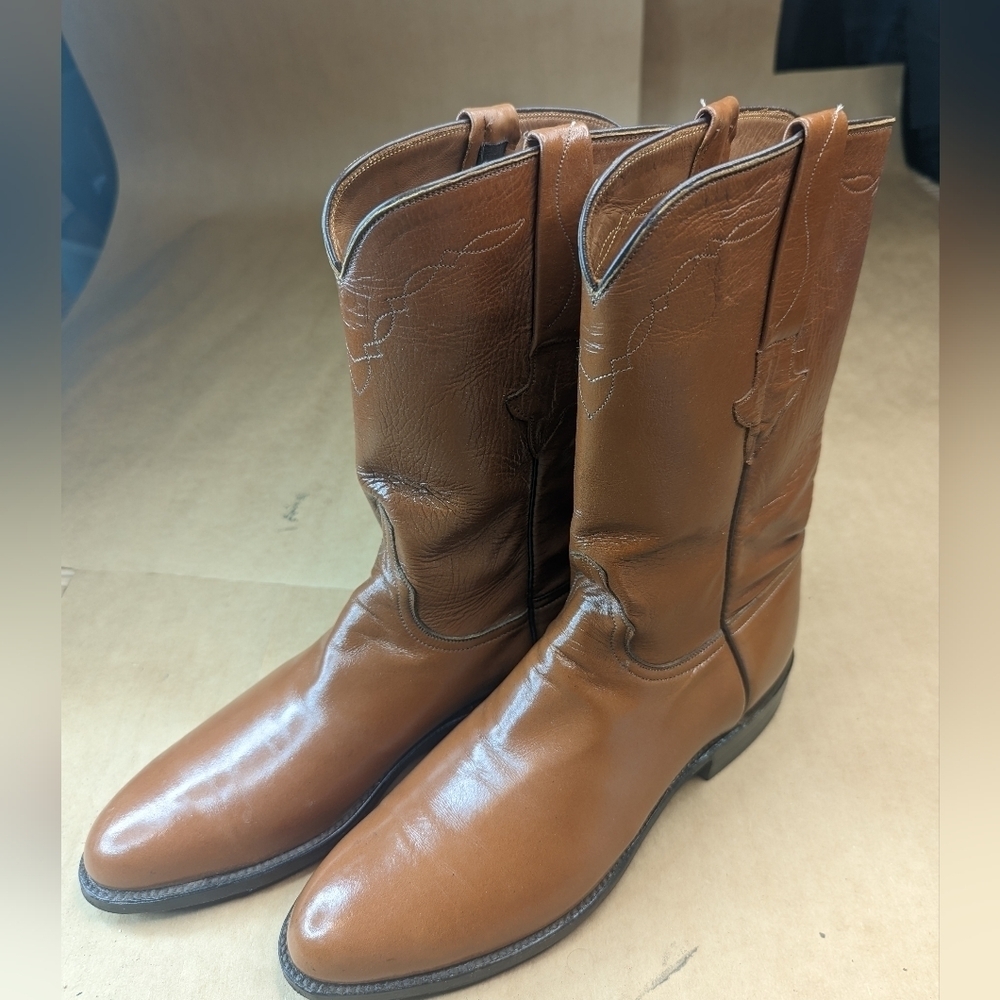 Lucchese Brown Leather Western Ankle Boots